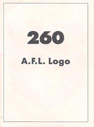 1990 Select AFL Stickers #260 AFL Logo Back
